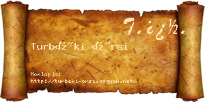 Turbéki Örsi névjegykártya